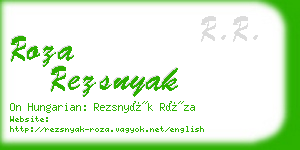 roza rezsnyak business card